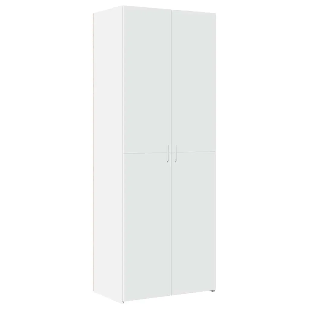 Storage Cabinet Highboard Engineered Wood White 70x42.5x185cm for Living Room Bedroom Hallway