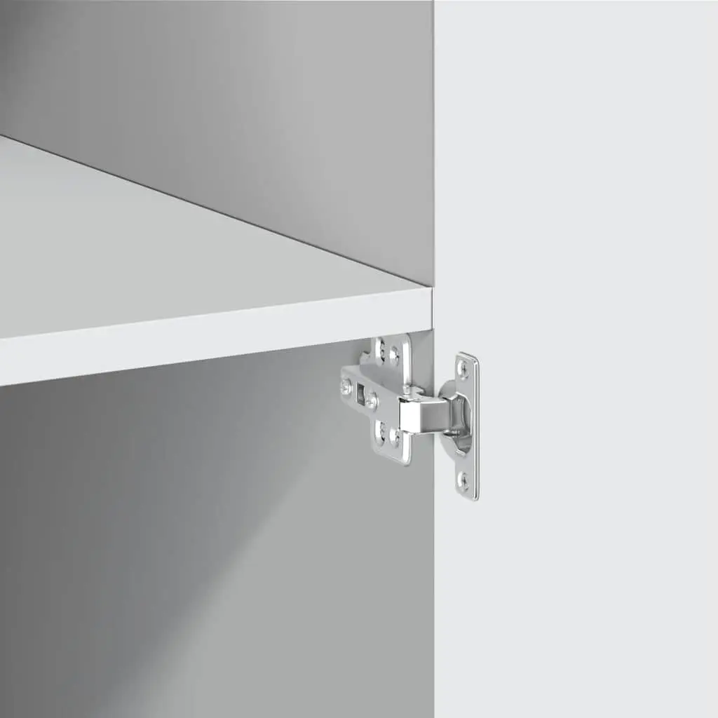 Storage Cabinet Highboard Engineered Wood White 70x42.5x185cm for Living Room Bedroom Hallway