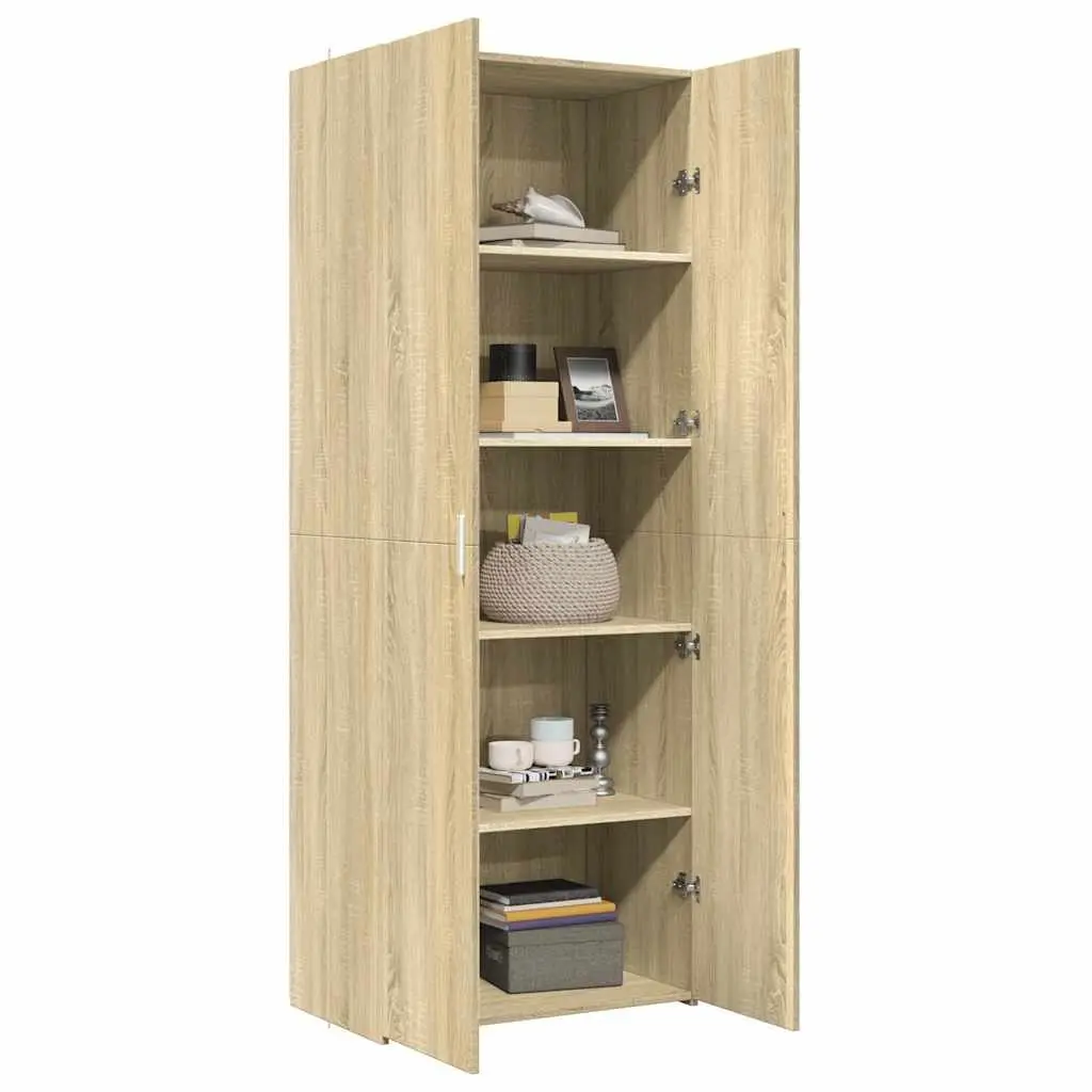 Highboard Cabinet Engineered Wood Brown Storage Unit 70x42.5x185cm Living Room Bedroom