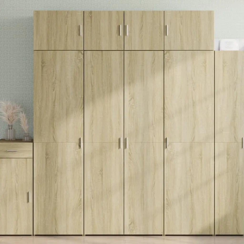 Highboard Cabinet Engineered Wood Brown 80x42.5x185cm Storage Unit for Living Room and Bedroom