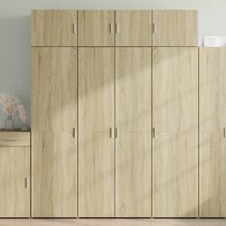 Highboard Storage Cabinet Brown Engineered Wood Sideboard Bedroom Living Room