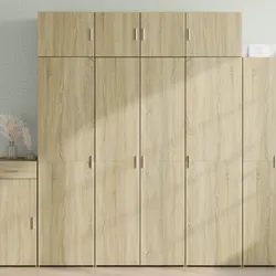 Highboard Storage Cabinet Brown Engineered Wood Sideboard Bedroom Living Room