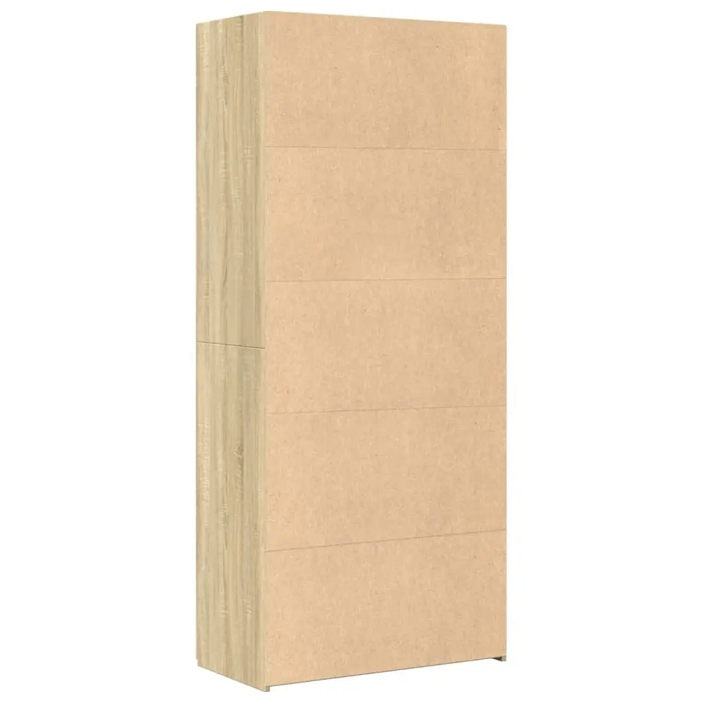 Highboard Cabinet Engineered Wood Brown 80x42.5x185cm Storage Unit for Living Room and Bedroom