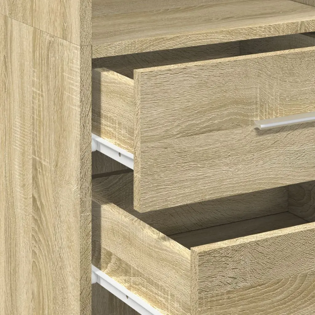 Highboard Sonoma Oak 40x42.5x185cm Engineered Wood Storage Cabinet Sideboa