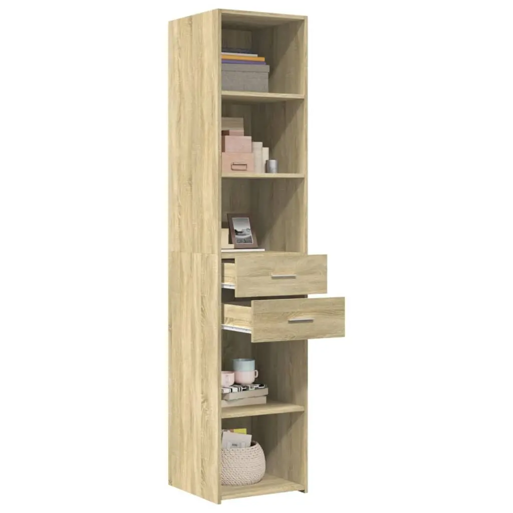 Highboard Sonoma Oak 40x42.5x185cm Engineered Wood Storage Cabinet Sideboa