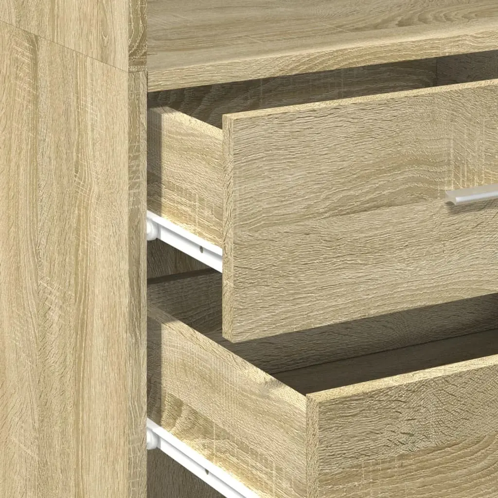 Highboard Storage Cabinet 45x42.5x185cm Brown Engineered Wood Sonoma Oak