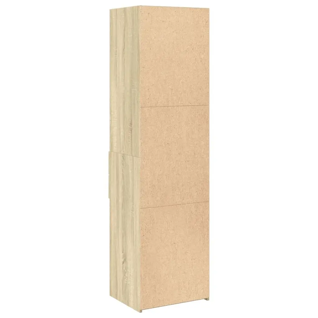 Highboard Cabinet Engineered Wood 50x42.5x185cm Brown Minimalist Storage Unit