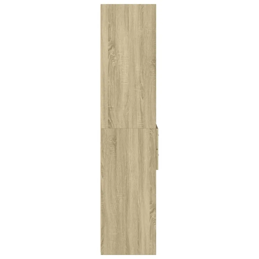 Highboard Cabinet Engineered Wood 50x42.5x185cm Brown Minimalist Storage Unit