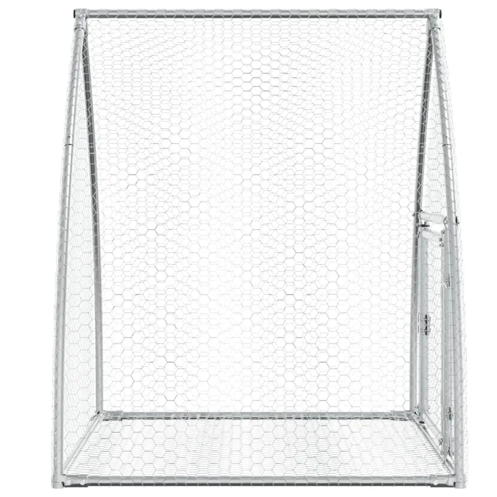 Rabbit Hutch Galvanised Steel Walk In Enclosure 105 x 100 x 120 cm Silver