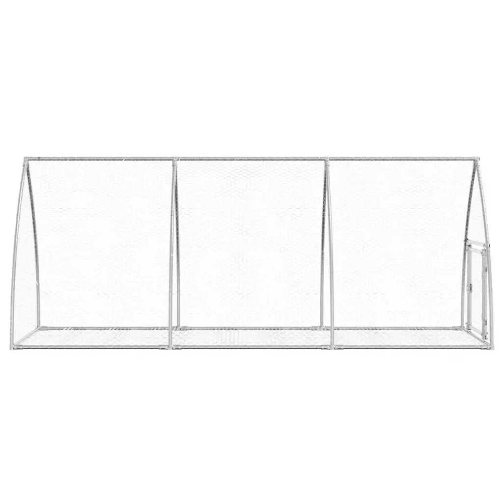 Rabbit Hutch Galvanised Steel Walk-In Large Silver