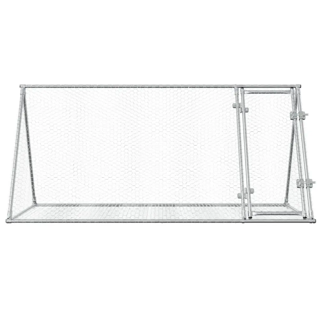 Outdoor Hutch Galvanised Steel Spacious Enclosure for Small Animals 200x105x91cm Silver
