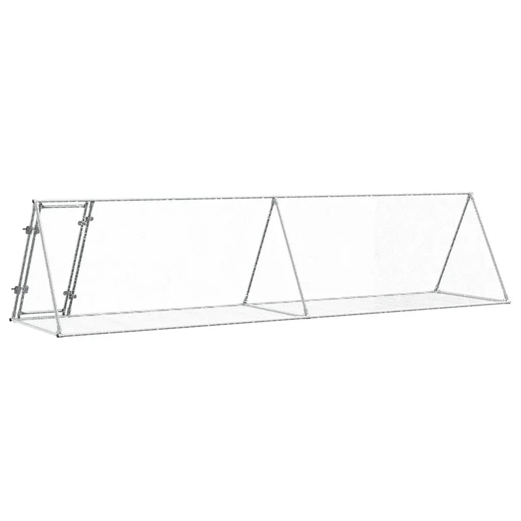 Rabbit Hutch Outdoor Enclosure Silver Small Animal Cage Ventilated Mesh Design