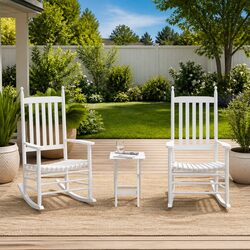 White Rocking Chair Set for Home and Garden