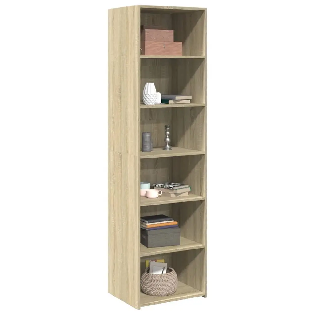 Highboard Storage Cabinet 50x41x185 cm Brown Engineered Wood Sideboard Buffet