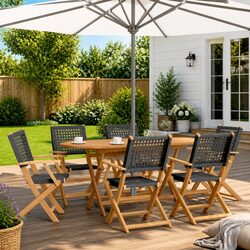 Practical 7 Piece Garden Dining Set for Any Outdoor Area