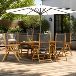 Practical 7 Piece Garden Dining Set with Reclining Seats