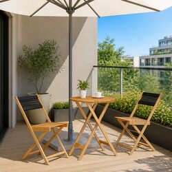 Versatile Bistro Set for Garden or Patio in Black