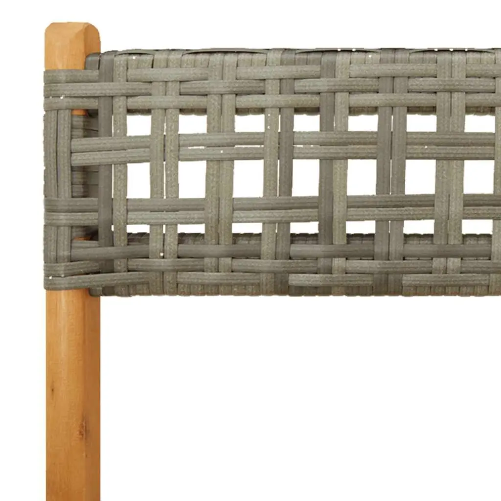 Bistro Set 3 Piece Foldable Outdoor Garden Furniture Solid Acacia Wood PE Poly Rattan Grey