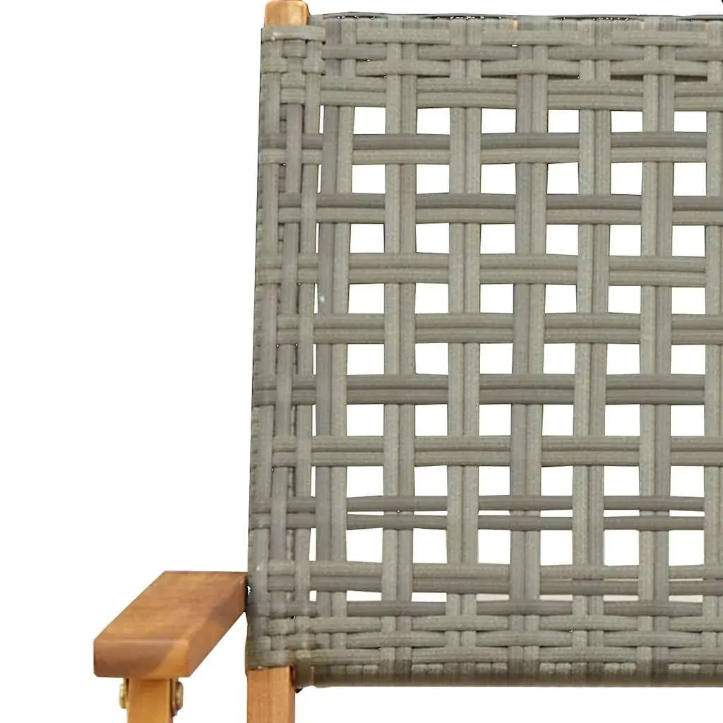 3 Piece Bistro Set in Grey with Solid Acacia Wood