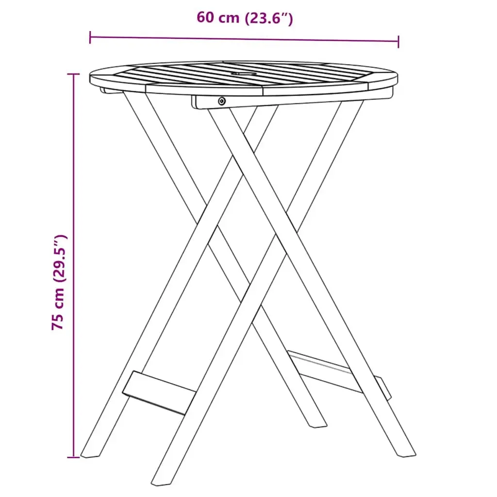 3 Piece Bistro Set Grey Outdoor Furniture Patio Garden Table Chairs Foldable