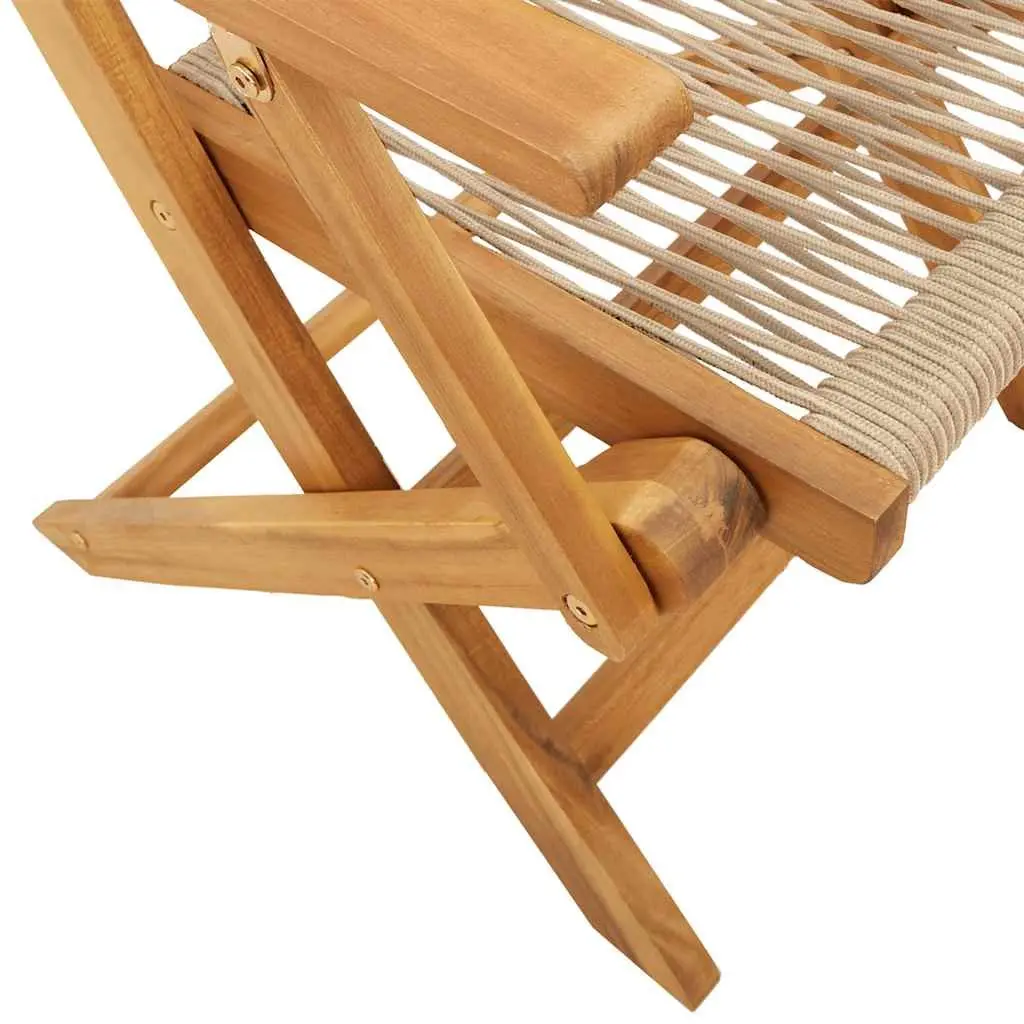 3 Piece Bistro Set Beige Outdoor Garden Furniture Folding Table Chairs Acacia