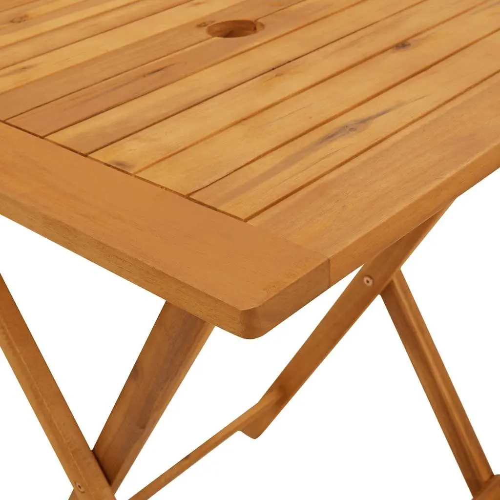 Bistro Set Foldable Outdoor Furniture Anthracite Solid Acacia Wood 3 Piece Garden Table and Chairs