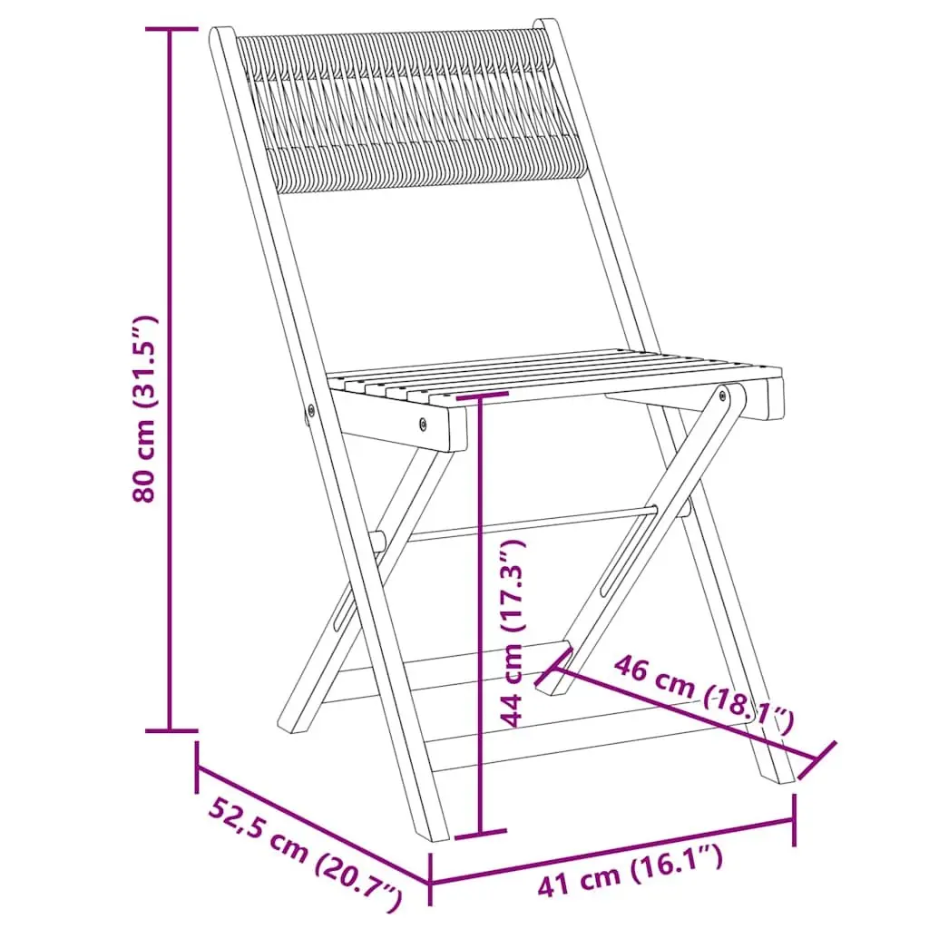 3 Piece Bistro Set Outdoor Garden Furniture Grey Polypropylene Solid Wood