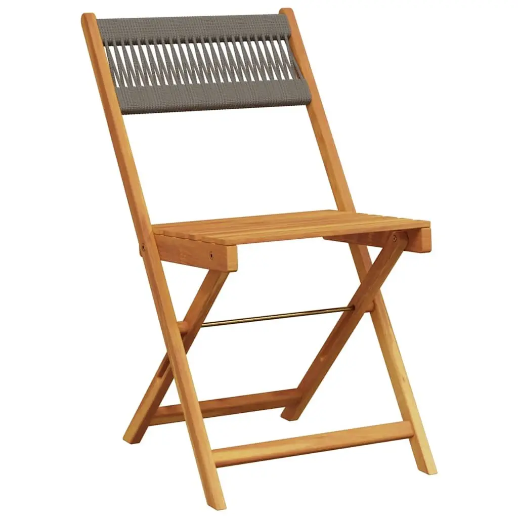 3 Piece Bistro Set Outdoor Garden Furniture Grey Polypropylene Solid Wood