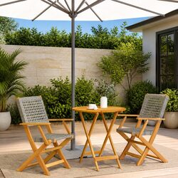 Versatile Grey 3 Piece Bistro Set for Outdoor Living