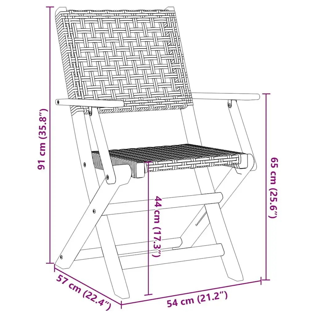 Outdoor Bistro Set 3 Piece Garden Furniture Foldable Table Chairs Beige