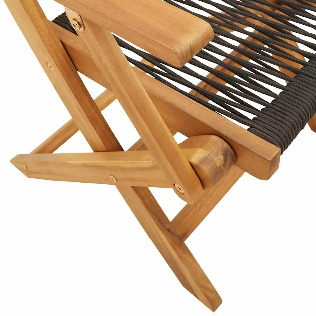 3 Piece Bistro Set Solid Wood Foldable Table and Chairs Black