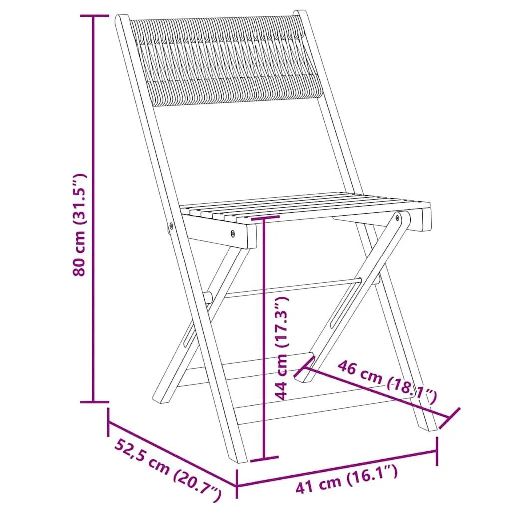 3 Piece Bistro Set Solid Acacia Wood Polypropylene Grey Outdoor Garden Patio Furniture
