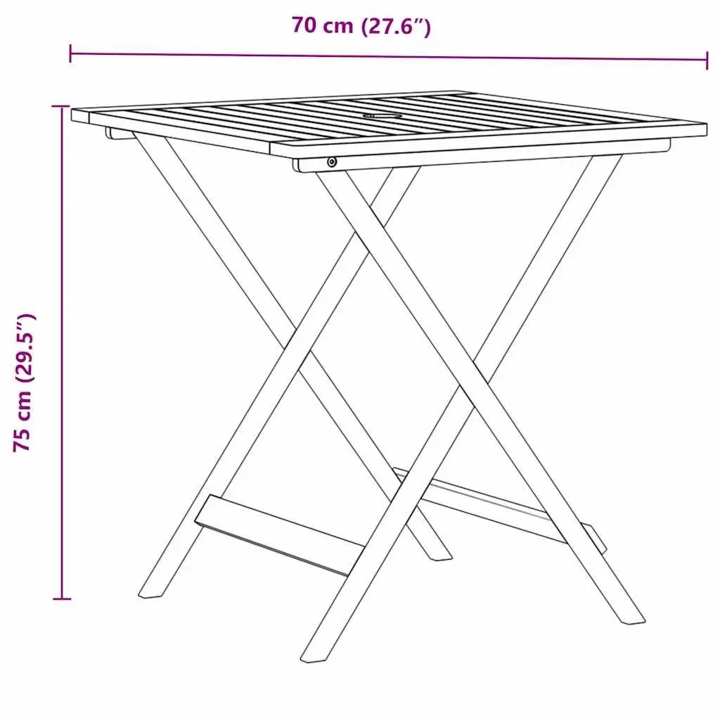 3 Piece Bistro Set Solid Acacia Wood Polypropylene Grey Outdoor Garden Patio Furniture