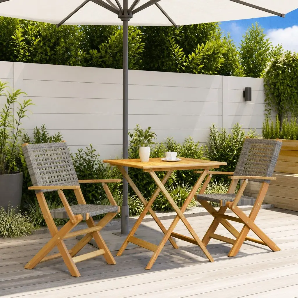 Grey Bistro Set for Gardens and Balconies