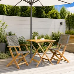 Versatile Grey Bistro Set for Gardens and Balconies
