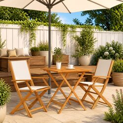 Practical 3 Piece Bistro Set for Outdoor Enjoyment