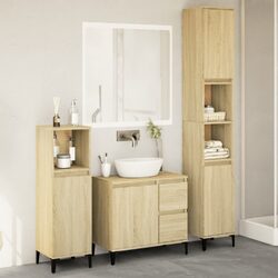 Practical 3 Piece Brown Bathroom Furniture Set