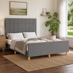 Sturdy Grey Fabric Bed Frame for Your Bedroom Needs