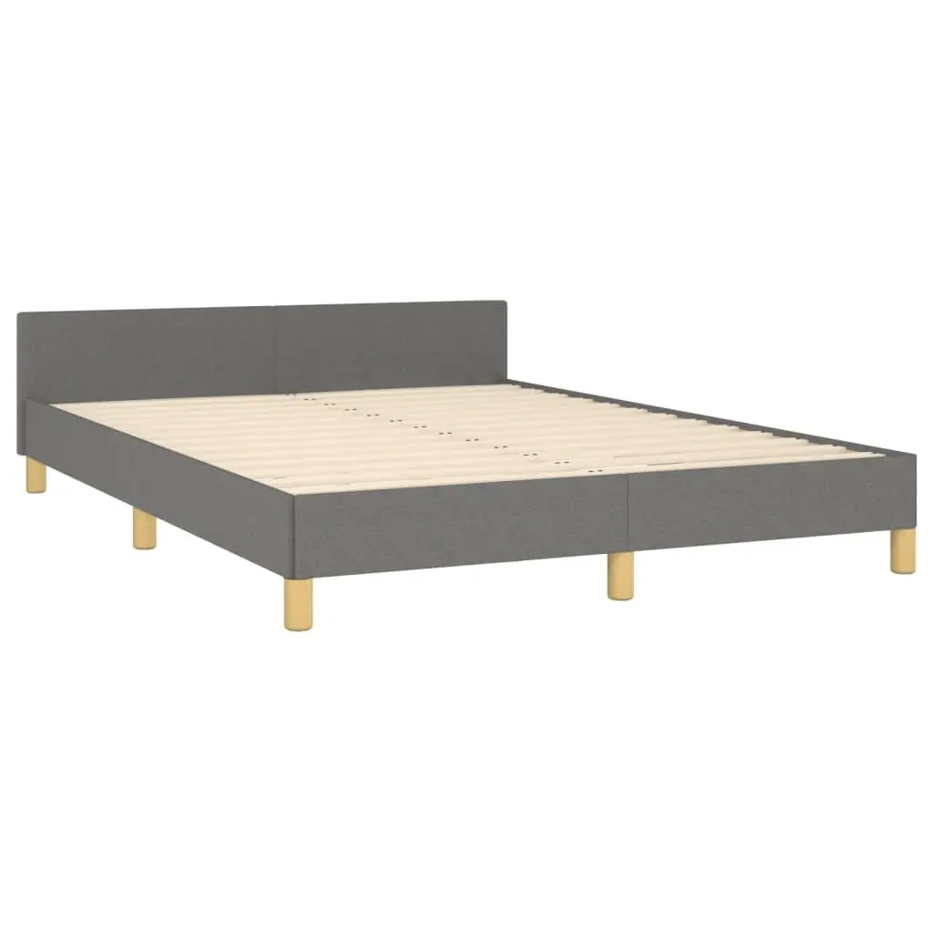 Double Bed Frame Fabric Upholstery 137x187cm Grey