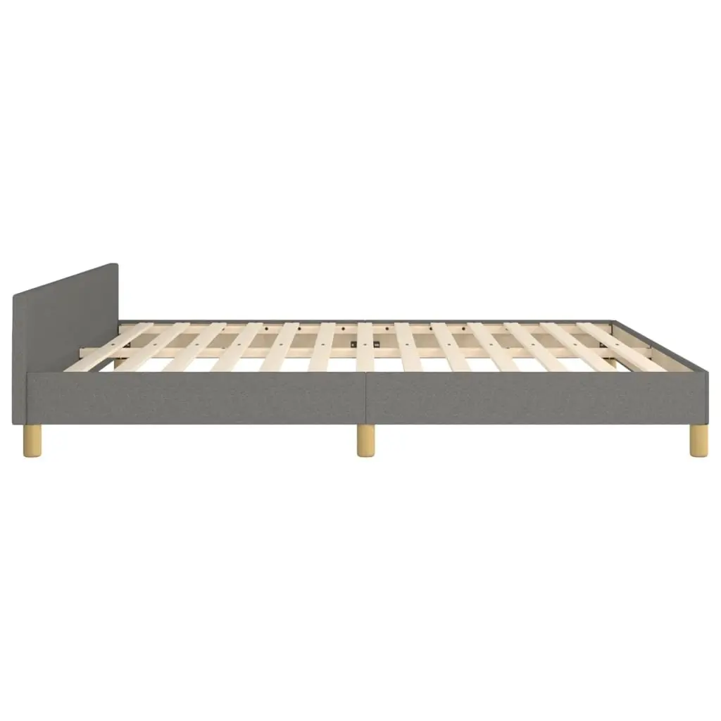Queen Bed Frame Grey Fabric Headboard 152x203cm Bedroom Furniture No Mattress