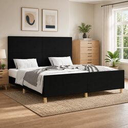 Practical Queen Bed Frame with Adjustable Headboard