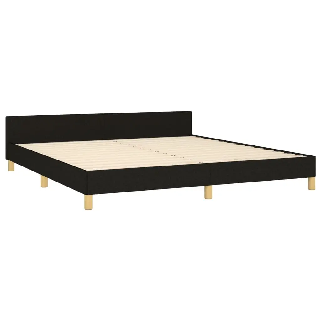 Queen Bed Frame Fabric Black 152x203 cm with Adjustable Headboard