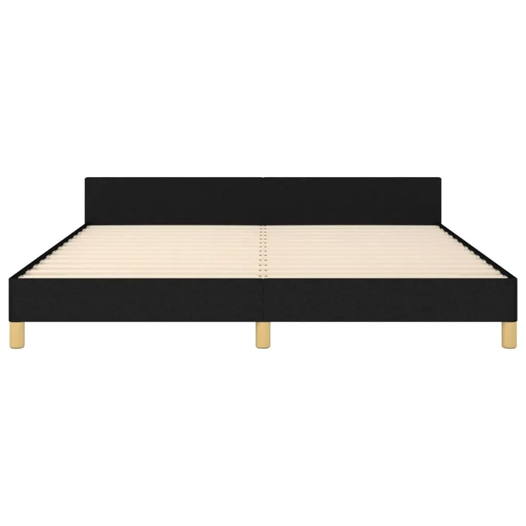 Queen Bed Frame Fabric Black 152x203 cm with Adjustable Headboard