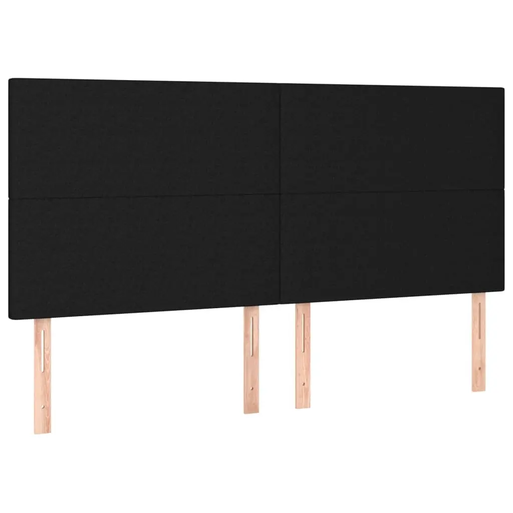 Queen Bed Frame Fabric Black 152x203 cm with Adjustable Headboard