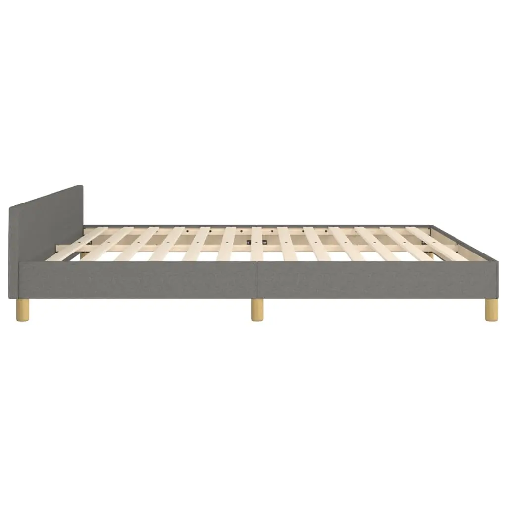 Grey Fabric Queen Bed Frame 152x203cm Adjustable Headboard for Bedroom Stability and Comfort