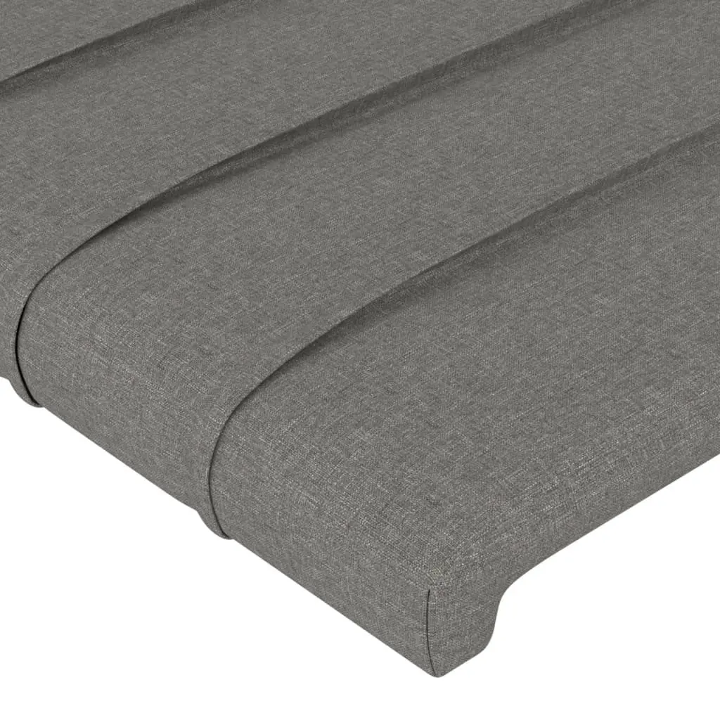 Queen Fabric Bed Frame Adjustable Height Dark Grey Plywood Slats 152x203cm