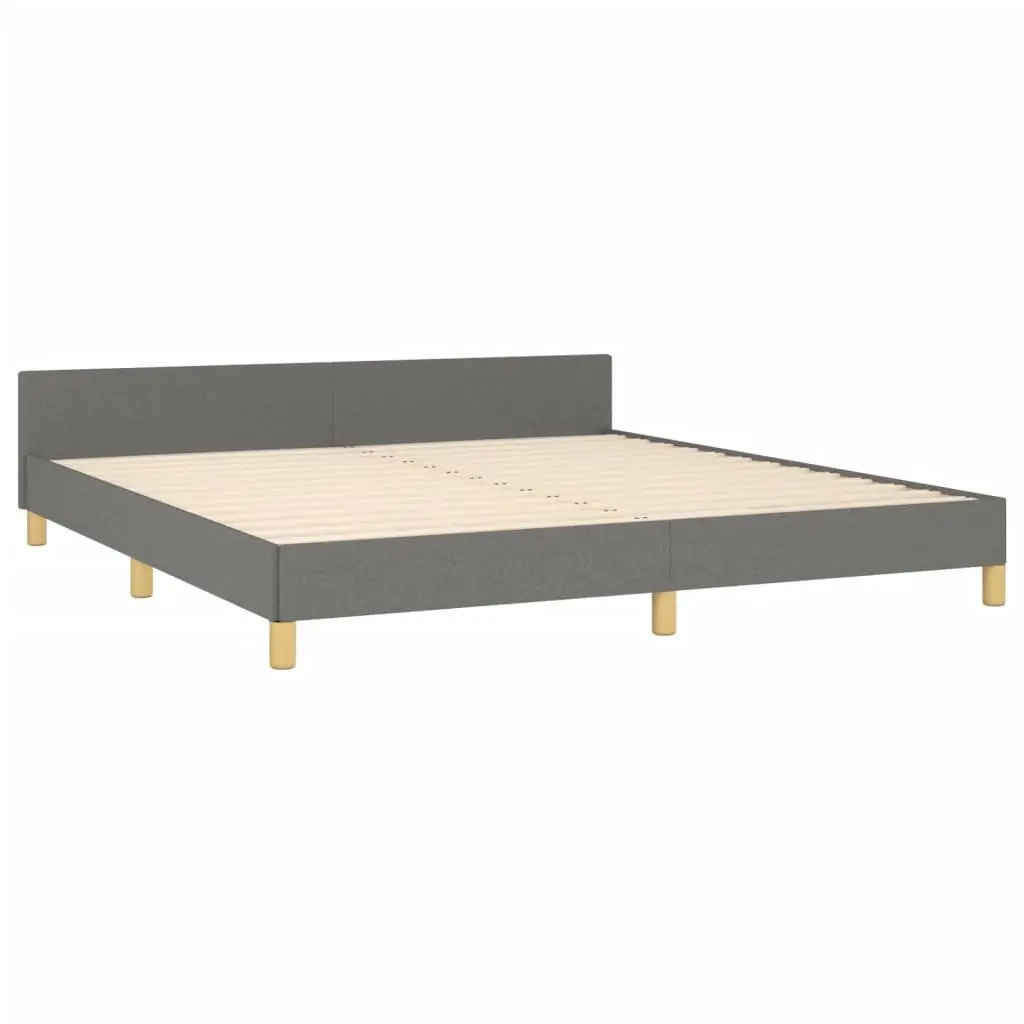Queen Bed Frame Fabric Grey 152x203cm