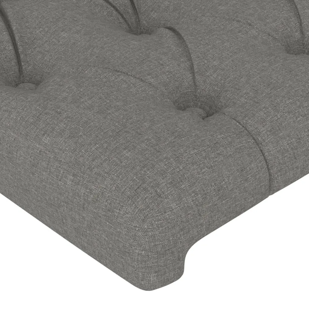 Queen Bed Frame Fabric Grey 152x203cm with Padded Headboard Durable Supportive Legs Adjustable Height