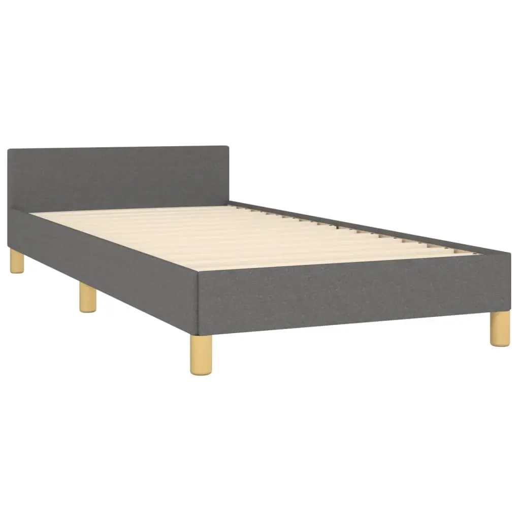King Single Bed Frame Fabric Upholstery 107x203cm Grey