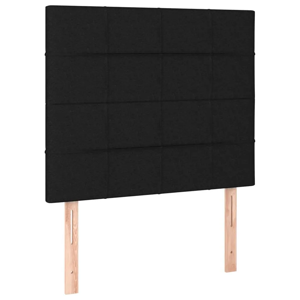 King Single Bed Frame Fabric Black 107x203cm Adjustable Height Headboard